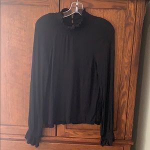H&M black womens size 4 blouse with open back